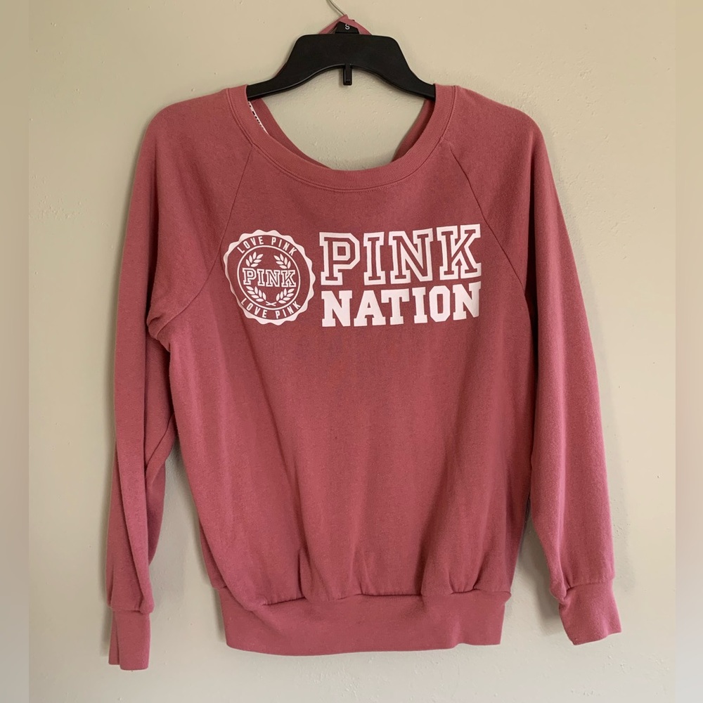Victoria’s Secret PINK off-the-shoulder sweatshirt/legging/bra set